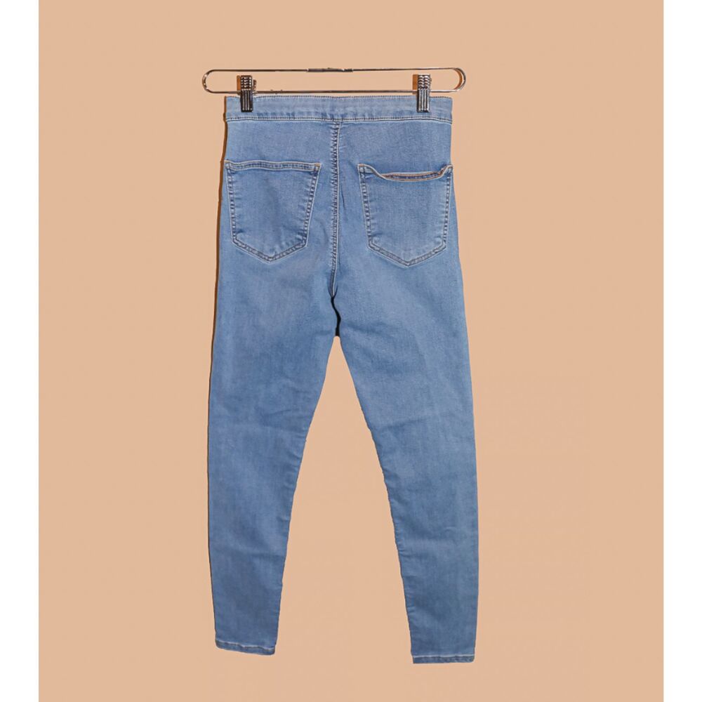 Topshop High Waisted Skinny Jeans XS Light Wash Blue Denim - Picture 2 of 5